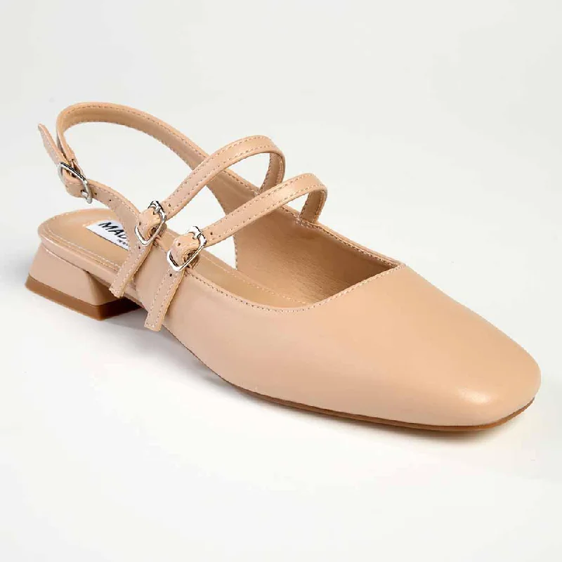 Madison Paisley Low Block Heel - Nude Paisley Print Shoe Design  