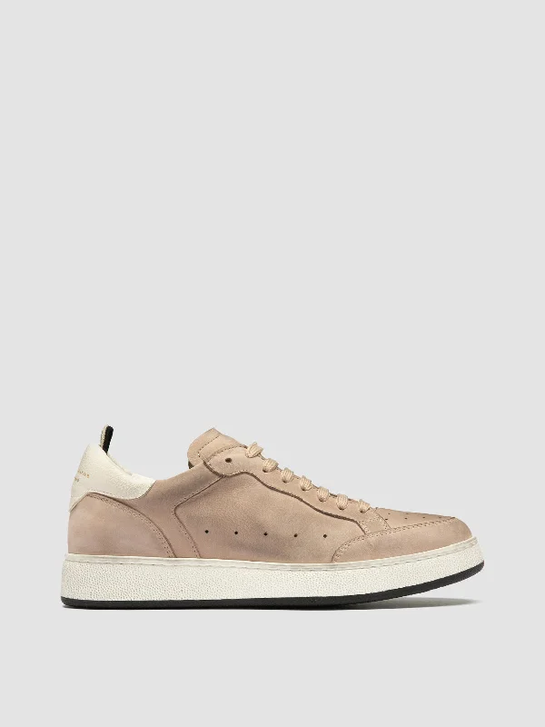 THE ANSWER 102 - Light Brown Nubuck Low Top Sneakers Moccasin Soft - Sole Style  