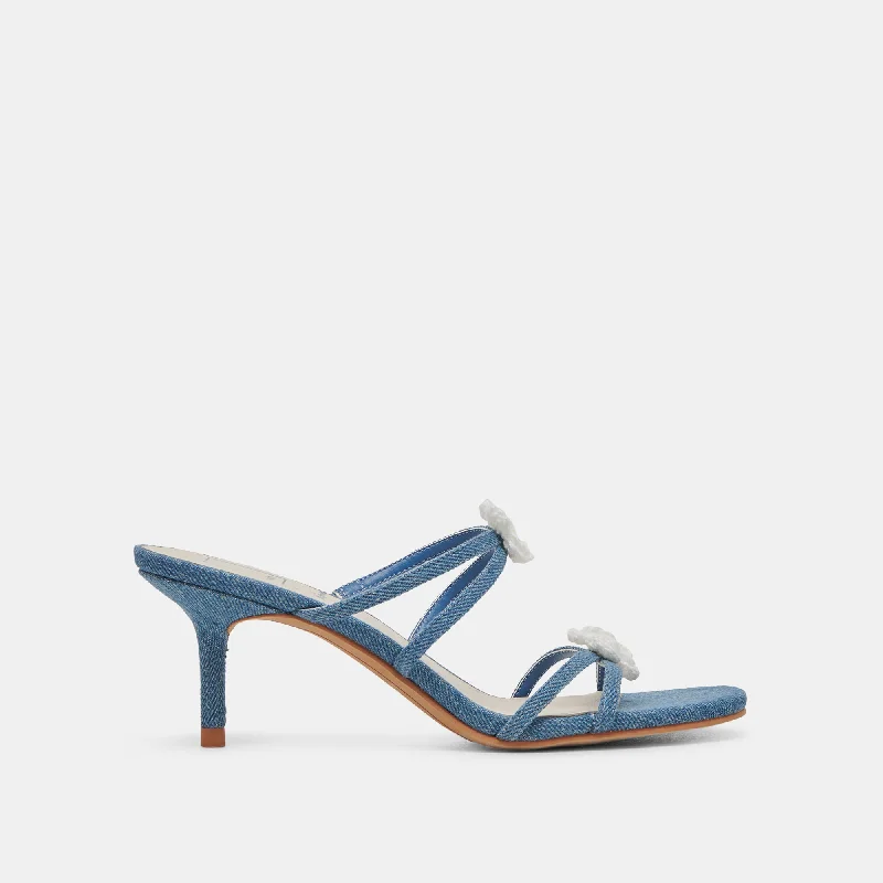 BETE HEELS BLUE DENIM Comfortable Derby Style  