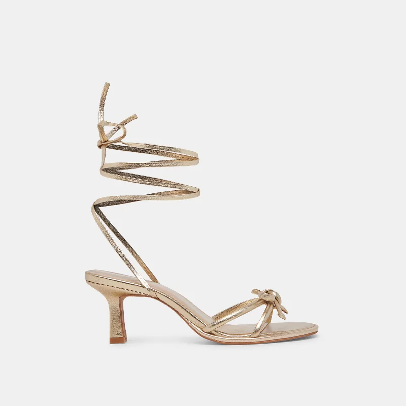 MAISON HEELS GOLD METALLIC LEATHER Memory - Foam Slipper Look  