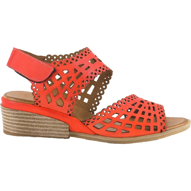 Women's Spring Step Petra Red Leather Beaded Moccasin Design 