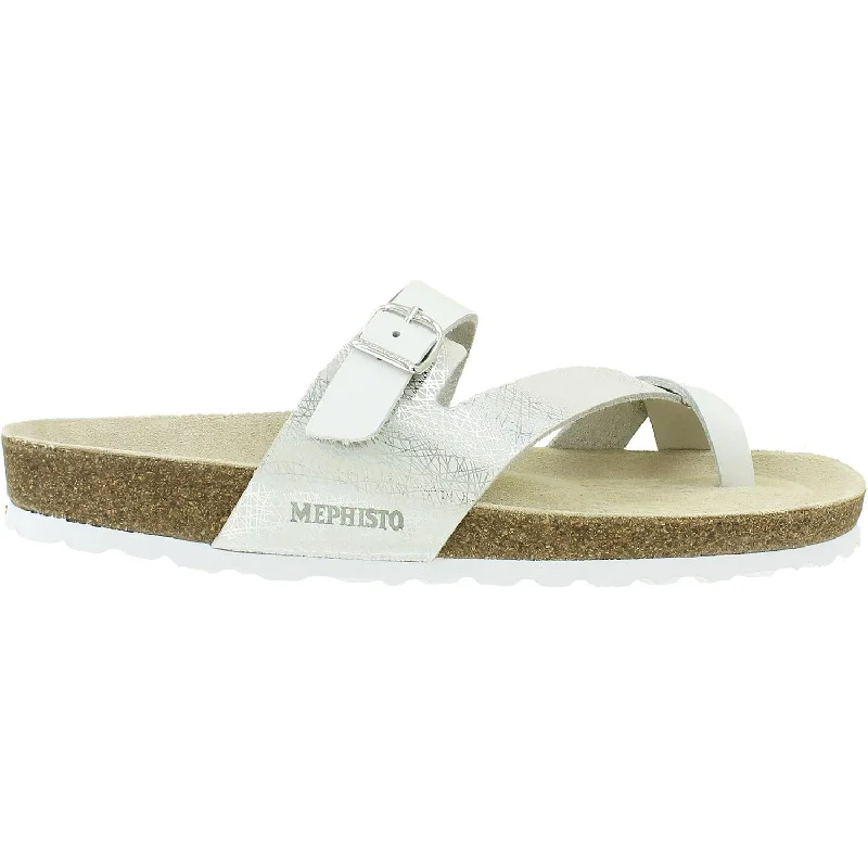 Women's Mephisto Nalia White Edison Leather Comfortable Derby Style  
