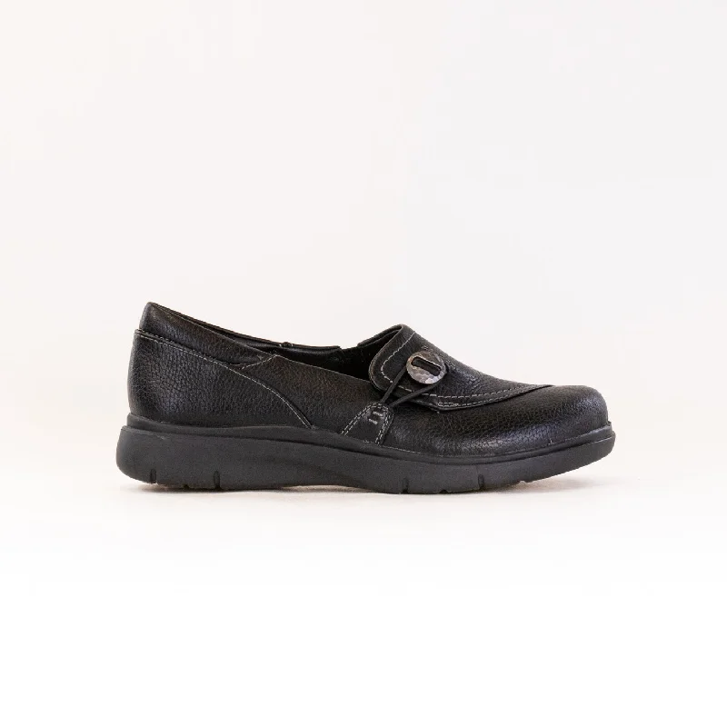 Clarks Certina Ease (Women's) - Black Leather Vintage Oxford Appeal 