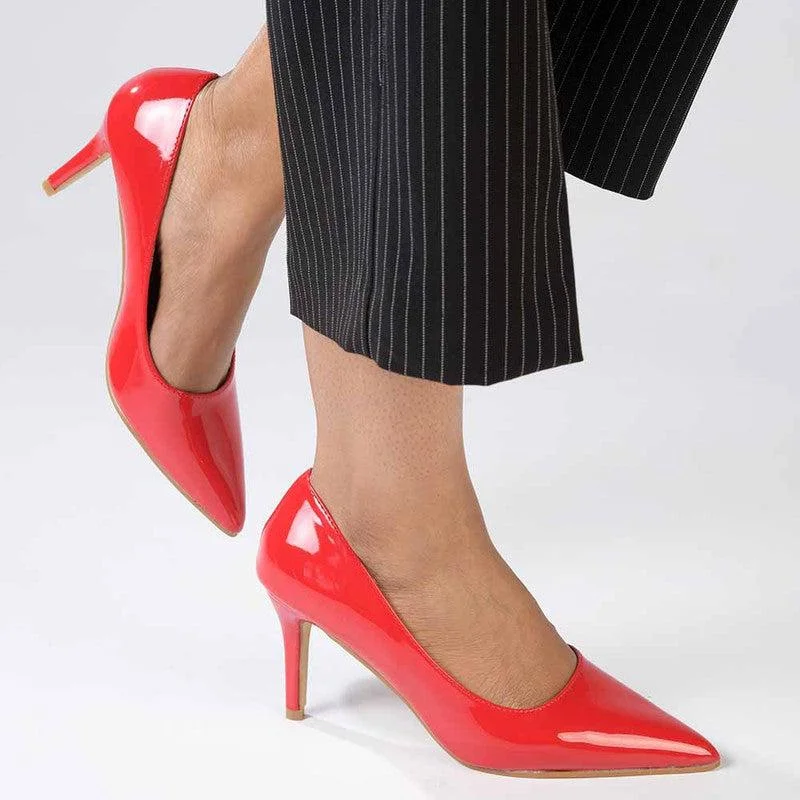 Madison Penny 5 Court Heels - Red Combat - Inspired Military Boot Look  