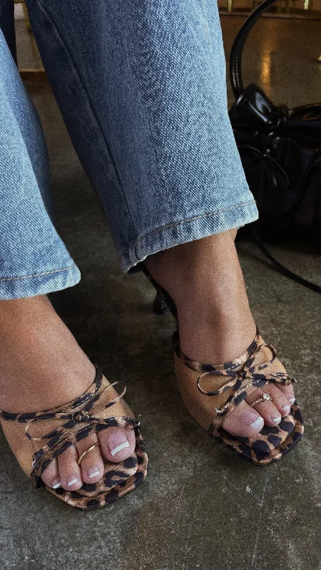 Eliza Mid Heel Mules - Leopard Vintage Oxford Appeal 