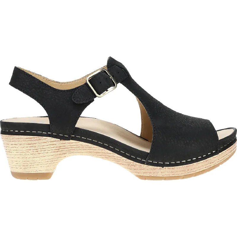 Women's Dansko Laverne Black Milled Nubuck Desert Boot Utility Style  