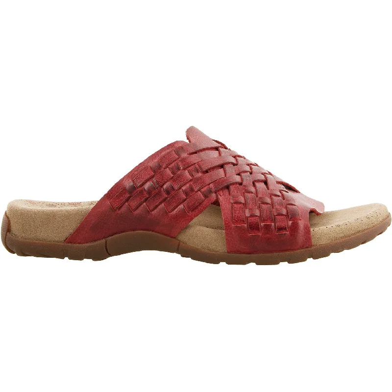 Women's Taos Guru Red Leather Loose - Fit Slipper Style  