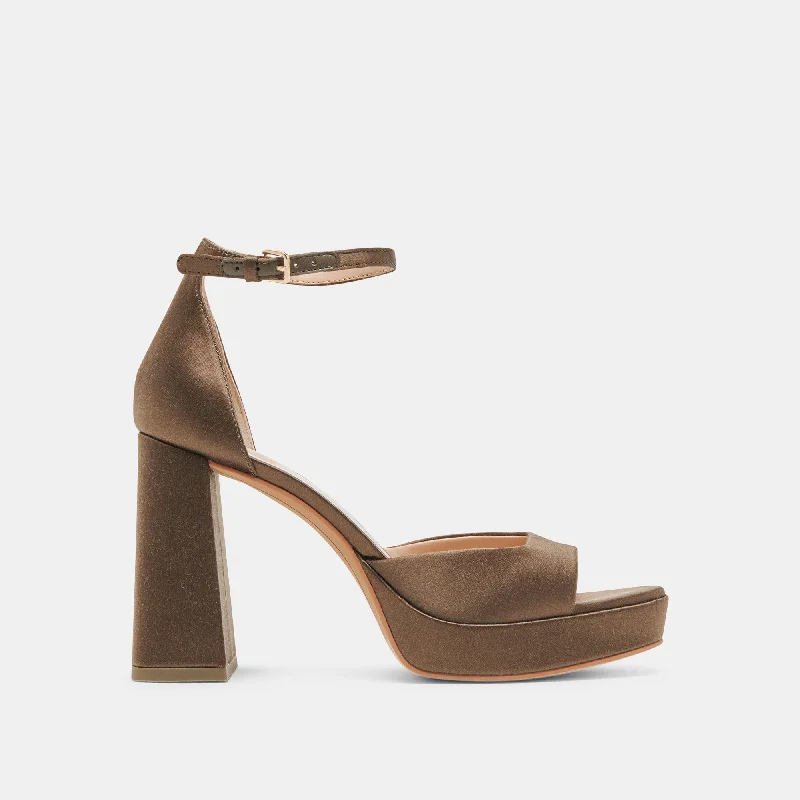 PANDRO HEELS OLIVE SATIN Smart - Shoe Functionality Style  