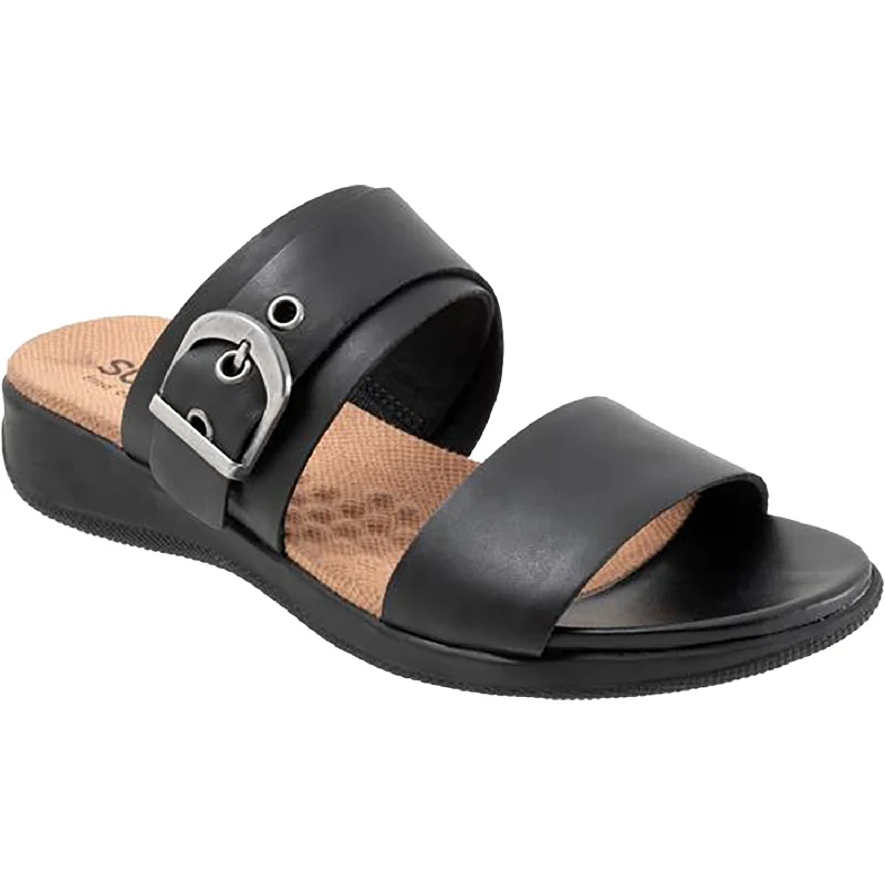 Women's Soft Walk Toki Black Leather Tech - Inspired Sneaker Look  