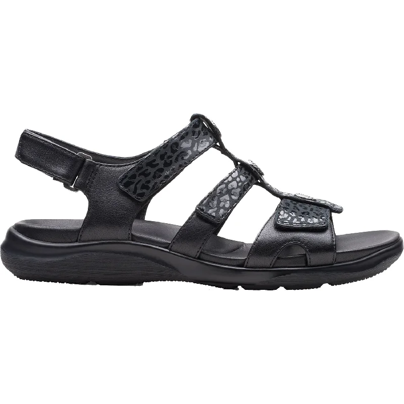 Women's Clarks Kylyn Step Black Combi Leather/Nubuck Loose - Fit Slipper Style  