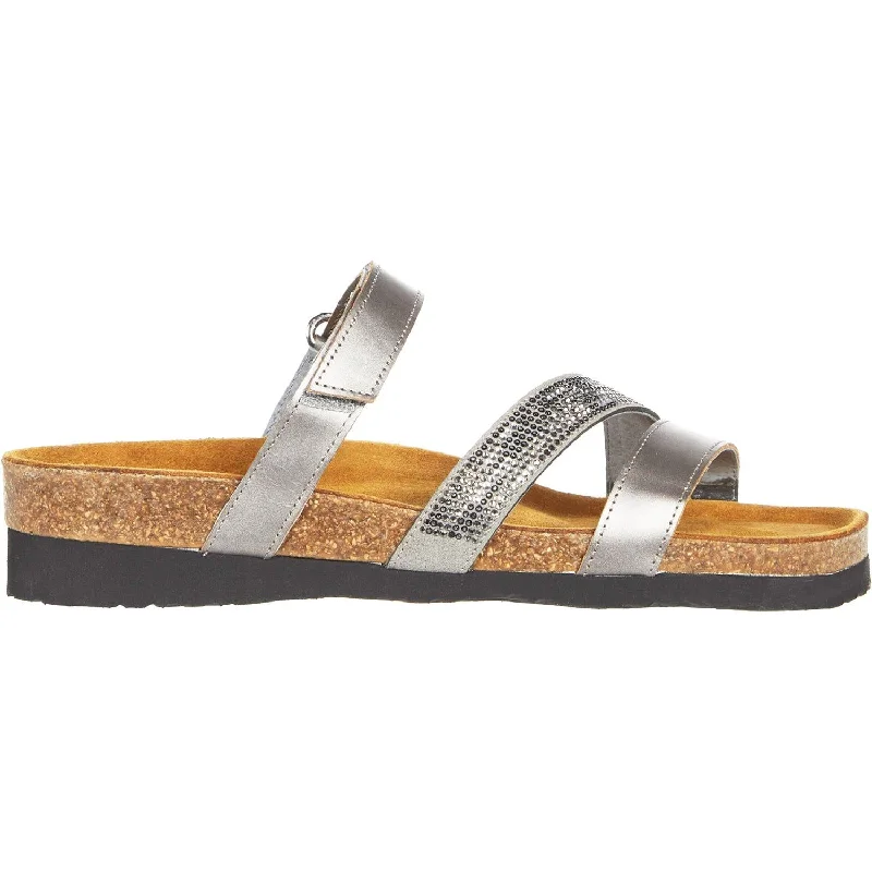 Women's Naot Columbus Mirror/Grey Black Multi Rivets Leather Loose - Fit Slipper Style  