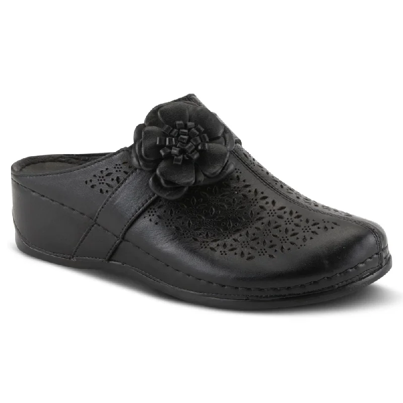 Spring Step Lilybean Black Leather Clog (Women's) Hiking Boot Durability Style  