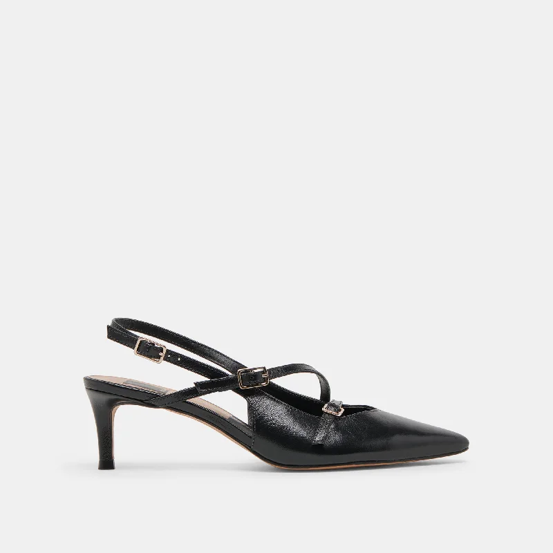 PAMLA MID WIDE HEELS MIDNIGHT CRINKLE PATENT Open - Lacing Derby Look  