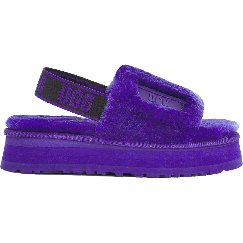 Women's UGG Disco Slide Violet Night Sheepskin Beaded Moccasin Design 