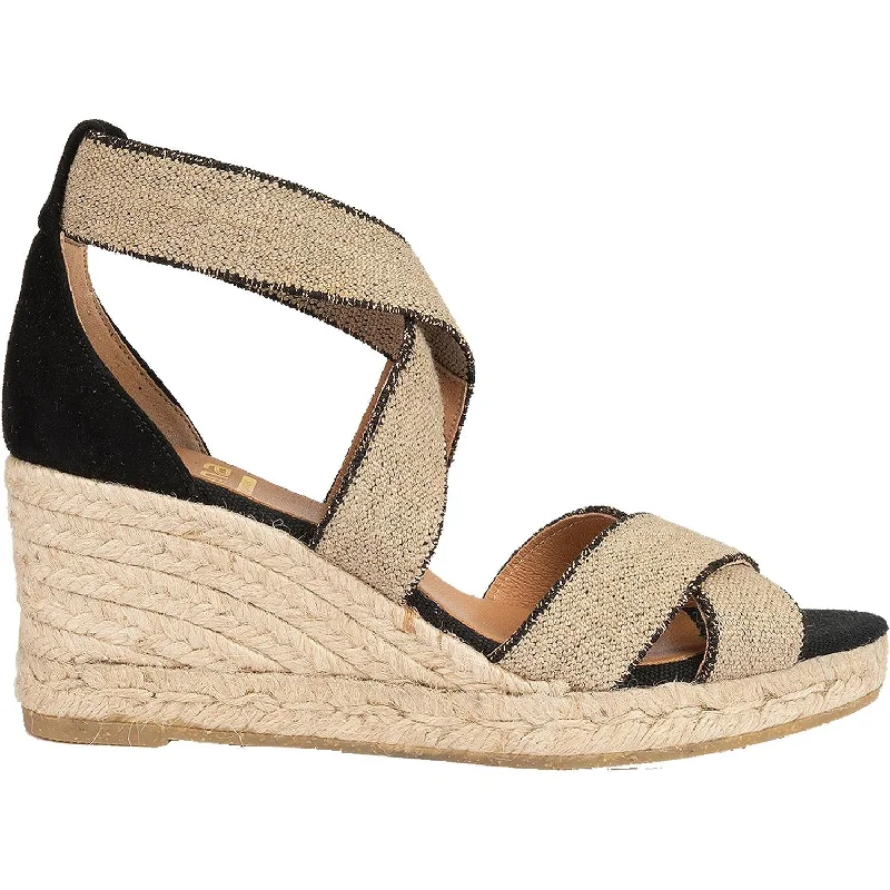 Women's Kanna Laura Black Leather Memory - Foam Slipper Look  