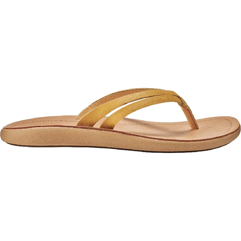 Women's OluKai Kapehe Luana Golden Harvest/Golden Sand Leather Buckle -