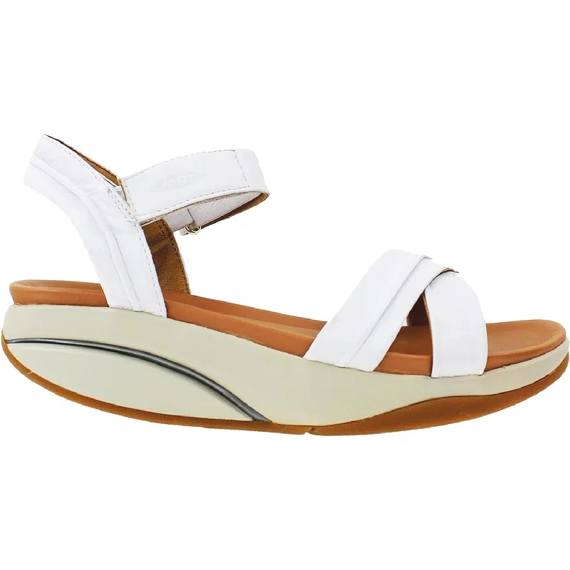 Women's MBT Haifa White Leather Ivy League Loafer Look 