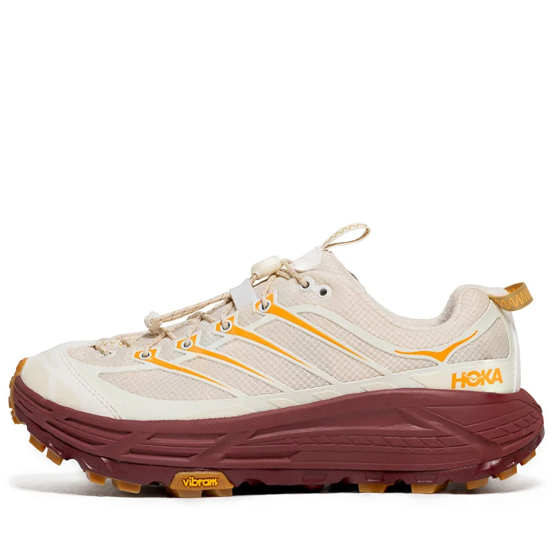 Hoka Mafate Three2 - Vanilla/Varsity Burgundy Victorian - Era Boot Style  