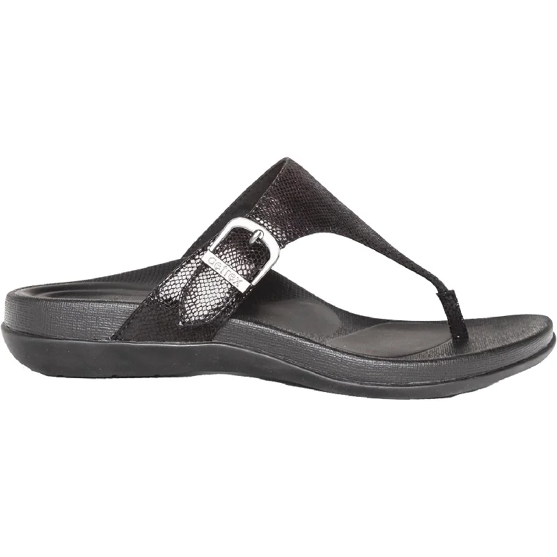Women's Aetrex Rita Black Synthetic Single - Buckle Monk Look  