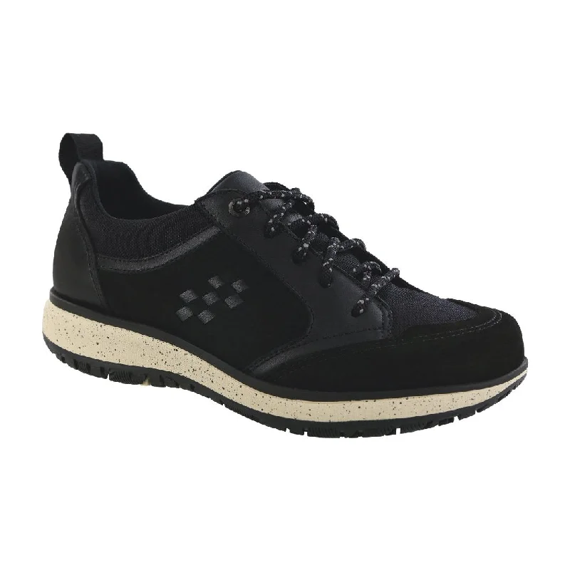 SAS Women's Boulder Lace-Up Walking Shoes - Black Ash Two - Tone Shoe Design  