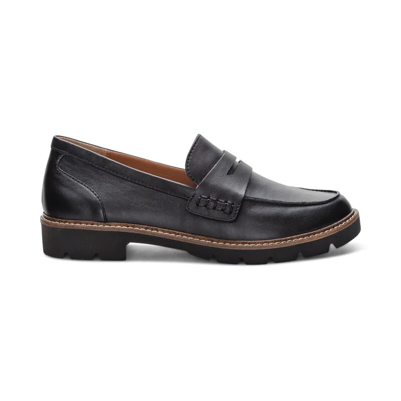 WOMEN'S AETREX COLLETTE LOAFER | BLACK Tailored Oxford Style 