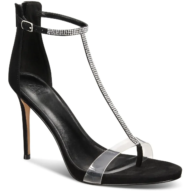 Aaj By Aminah Womens ANIYA  T-Strap Embellished Ankle Strap Athleisure Derby Style  