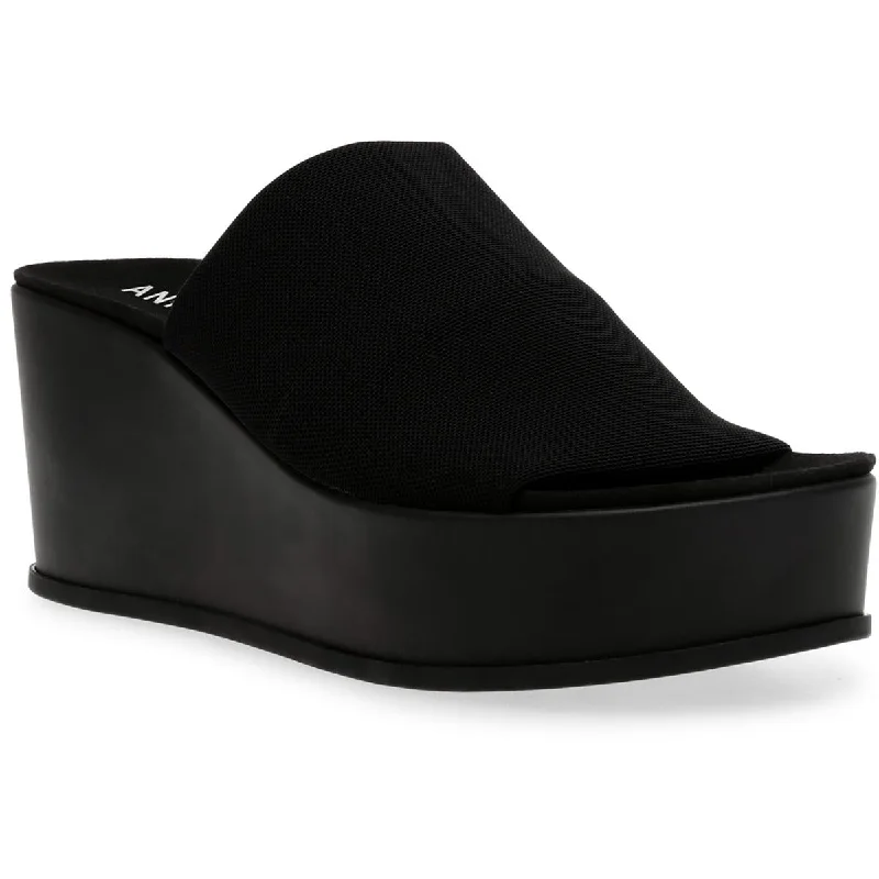 Anne Klein Womens AKVENTI Slip On Lifestyle Wedge Sandals Cowboy Boot Western Style  