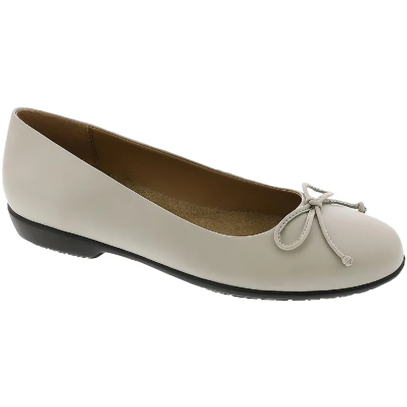 Array Womens Farrah Leather Bow Ballet Flats Strap - Up Sandal Resort Style  