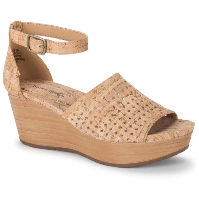 Baretraps Womens MARTA Wedge Ankle Strap Heels Striped Shoe Style  