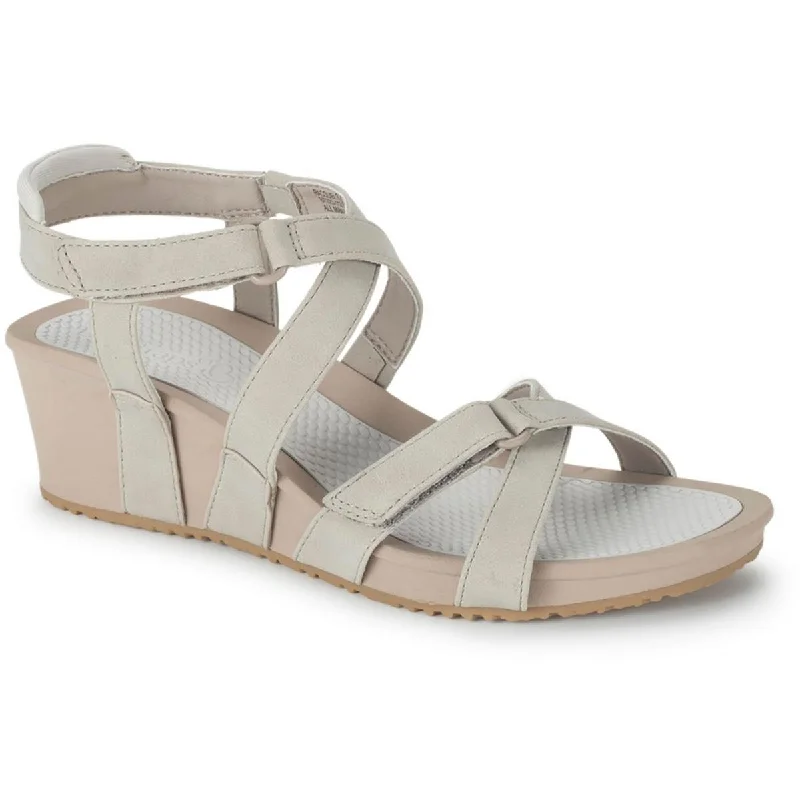Baretraps Womens Raquel Faux Suede Strappy Wedge Sandals Striped Shoe Style  