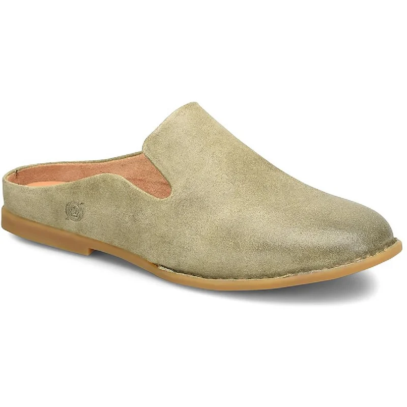 Born Womens Maia Leather Slip-On Mules Striped Shoe Style  