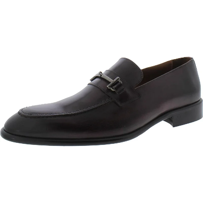 Bruno Magli Mens Sante Leather Slip On Loafers Business Monk Strap Style  