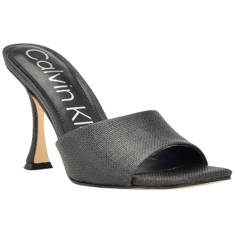 Calvin Klein Womens Bradon Canvas Slip On Heels Athleisure Derby Style  