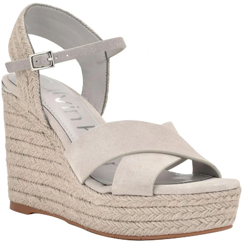 Calvin Klein Womens Elory Suede Slingback Espadrilles Retro Plimsoll Style  