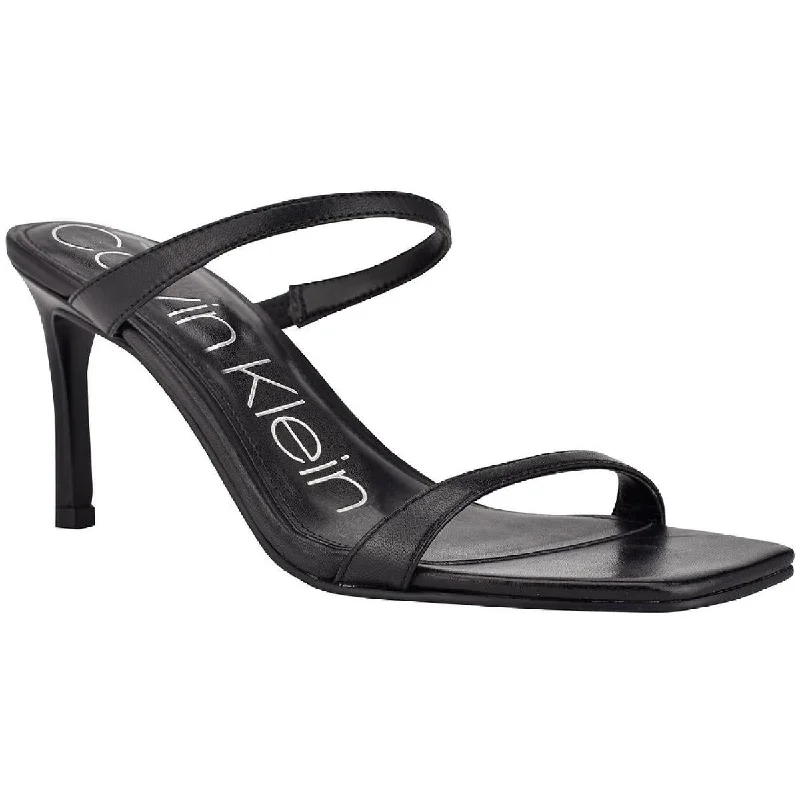Calvin Klein Womens Halena Leather Open Toe Dress Sandals Sustainable Shoe Design  
