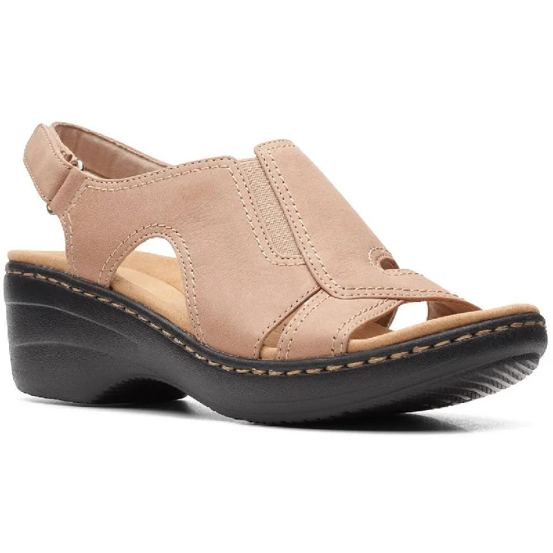 Clarks Womens Merliah Style Cushioned Footbed Open Toe Wedge Sandals Edwardian Shoe Look Clarks Womens Merliah Style Cushioned Footbed Open Toe Wedge Sandals Edwardian Shoe Look