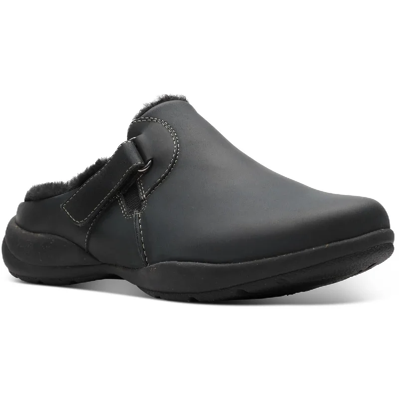 Clarks Womens Roseville Clog Leather Faux Fur Lined Clogs Chunky Platform Sneaker Style Clarks Womens Roseville Clog Leather Faux Fur Lined Clogs Chunky Platform Sneaker Style