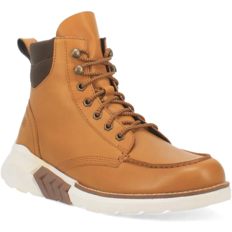 Dingo Mens Tailgate Leather Lace-Up Ankle Boots Single - Buckle Monk Look  