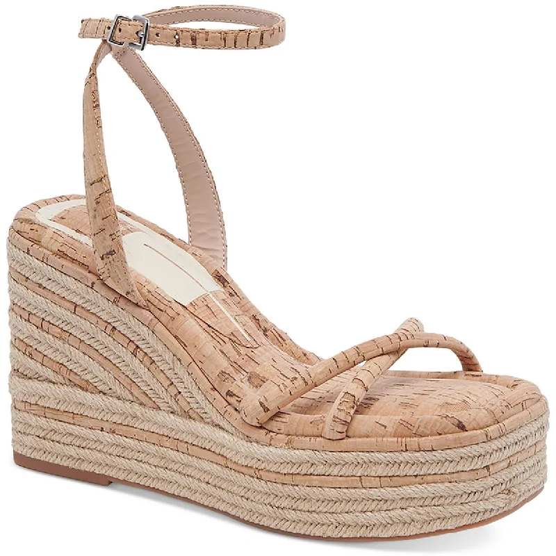Dolce Vita Womens Elvia Ankle Strap Slip On Wedge Sandals Zip - Up Boot Style  