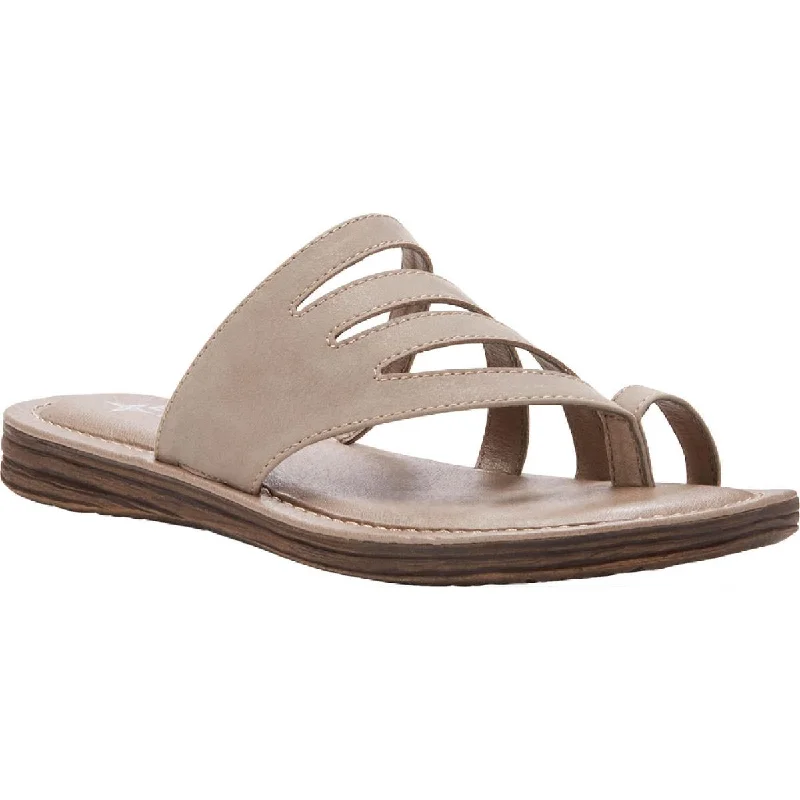Eastland Womens Tess Faux Suede Toe Loop Flip-Flops Comfortable Derby Style  