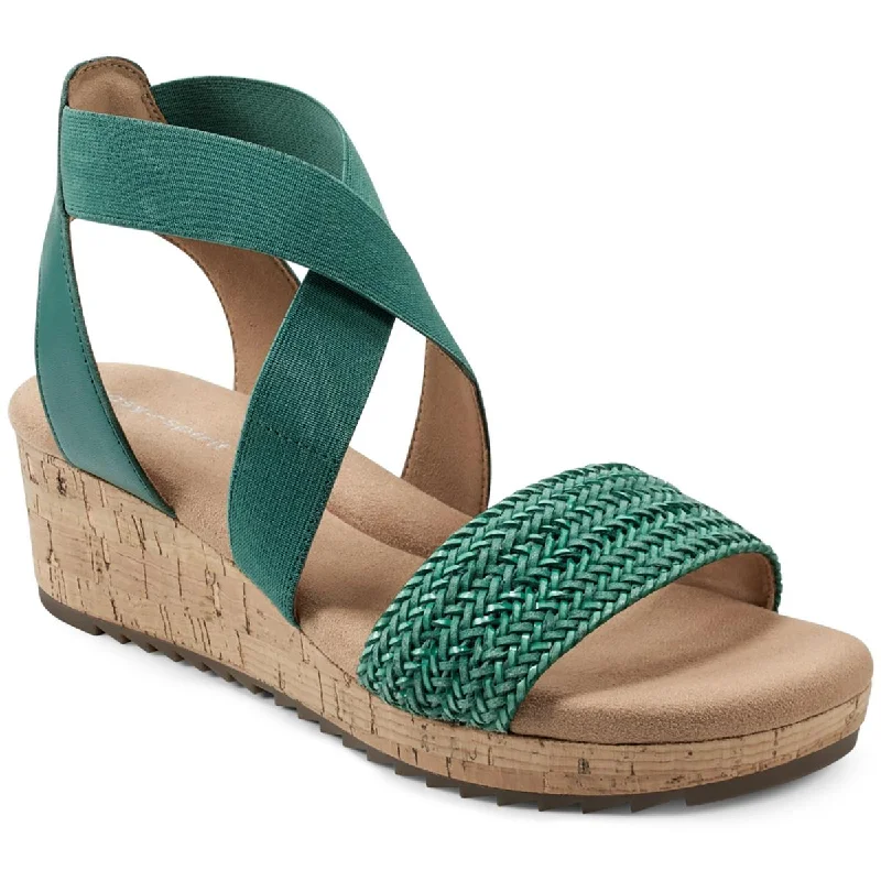 Easy Spirit Womens Lorena 2 Leather Woven Slingback Sandals Hip - Hop Sneaker Style  