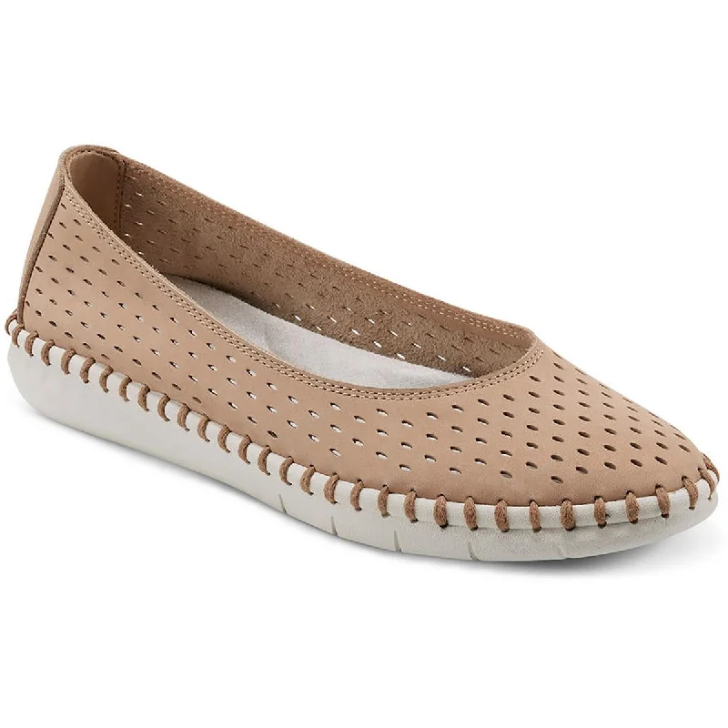 Easy Spirit Womens SEDARLA Leather Slip On Moccasins Metallic Trim Shoe Design  