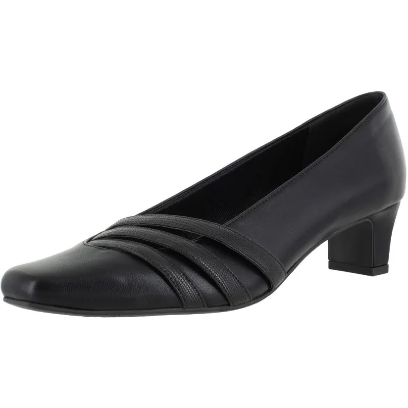 Easy Street Womens Entice Faux Leather Block Heel Dress Heels Athleisure Derby Style Easy Street Womens Entice Faux Leather Block Heel Dress Heels Athleisure Derby Style