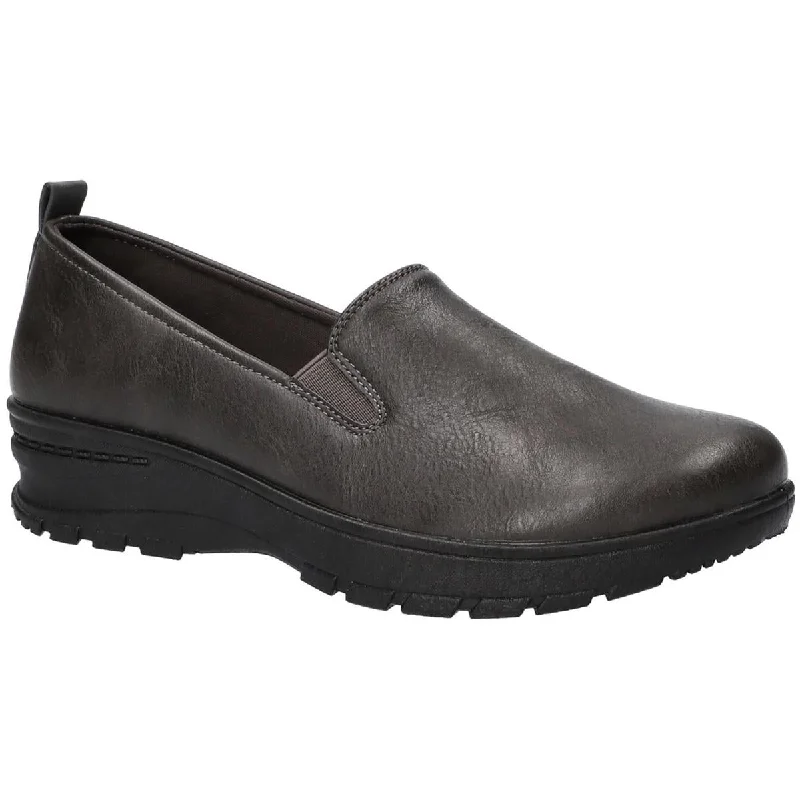 Easy Street Womens Faux Leather Slip-On Loafers Performance Running Sneaker Look  