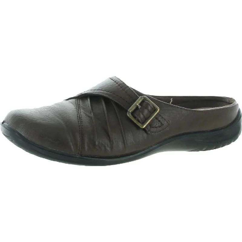 Easy Street Womens Hart Faux Leather Slide On Mules Elastic - Sided Chelsea Look  
