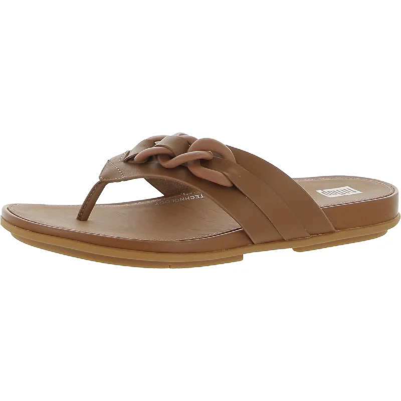 Fitflop Womens Gracie Leather Casual Thong Sandals Artisan - Crafted Loafer Style  