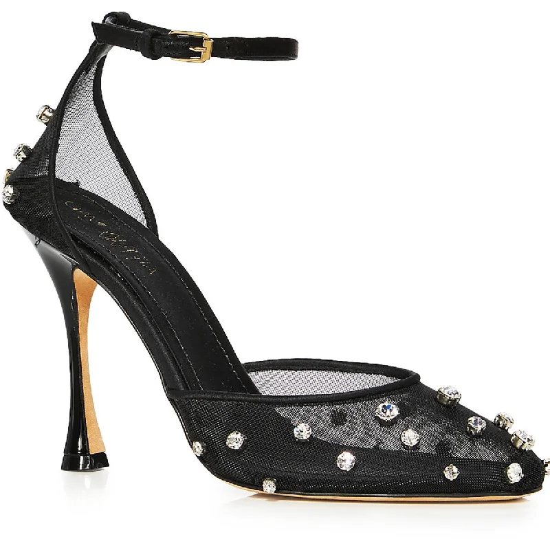 Gambattista Valli Womens Pump Embellished Ankle Strap Ivy League Loafer Look 