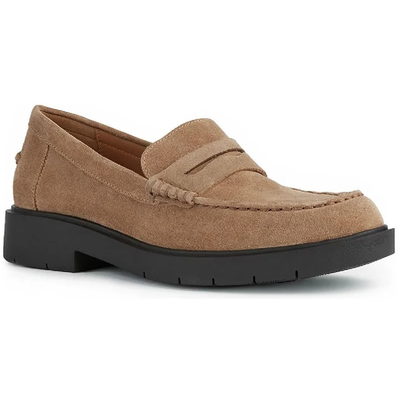 Geox Respira Womens Spherica Faux Suede Slip on Loafers Two - Tone Shoe Design  