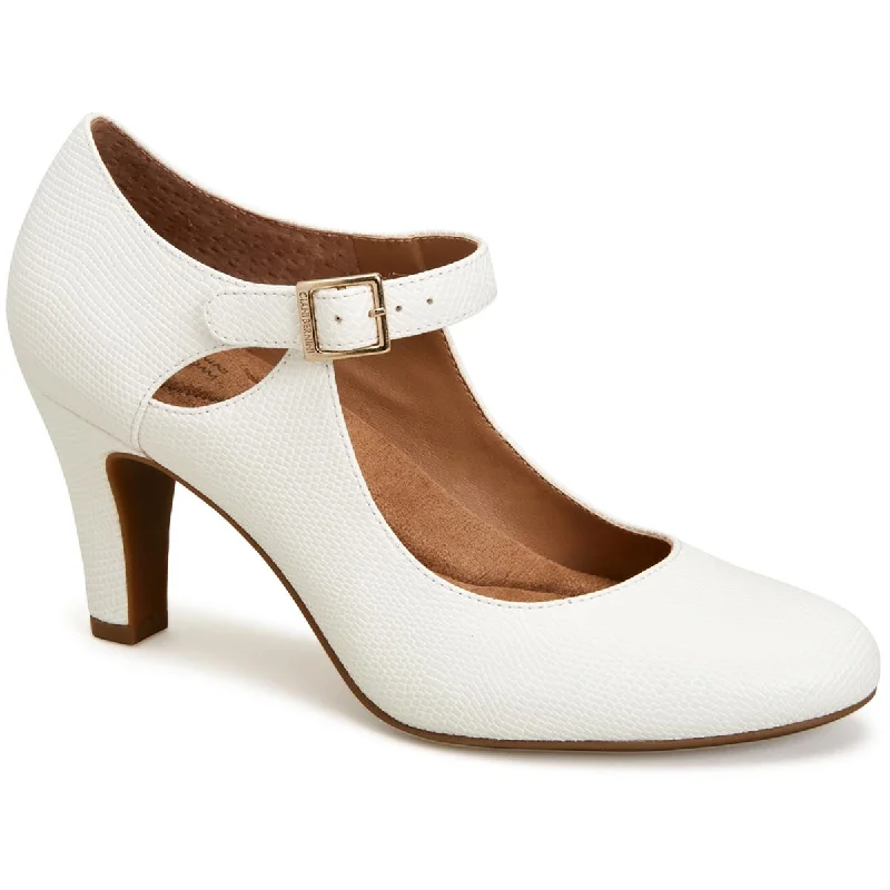 Giani Bernini Womens Velma Faux Leather Mary Jane Heels Tailored Oxford Style 