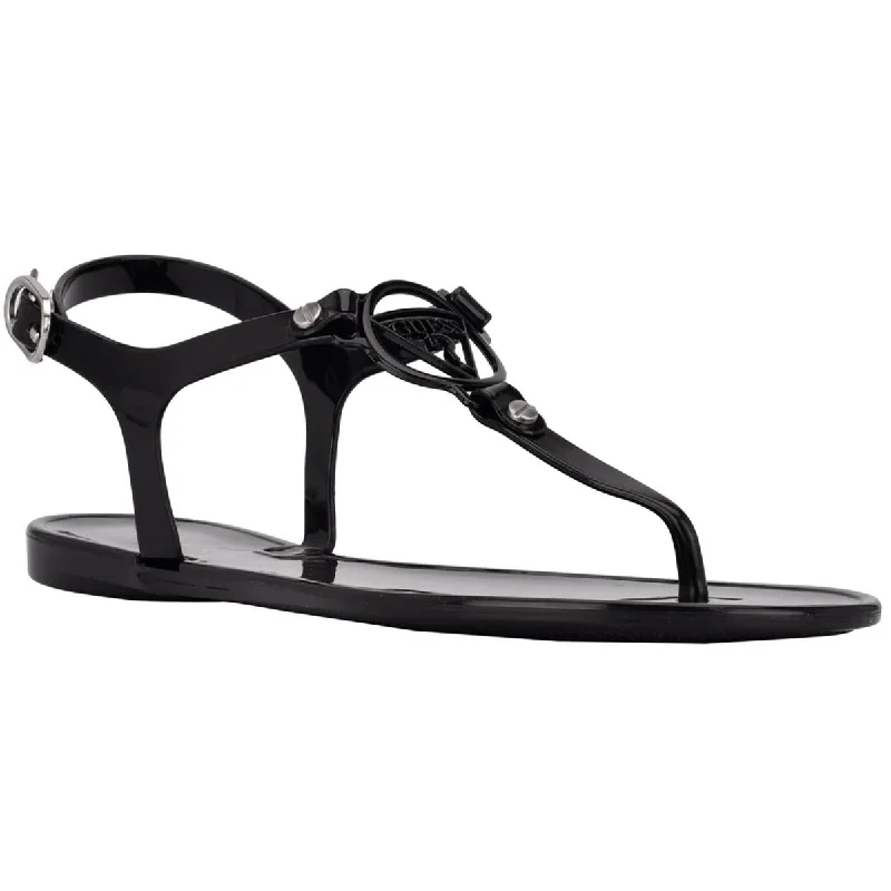 Guess Womens Janee T-Strap Thong Jelly Sandals Bespoke Shoe Aesthetic 
